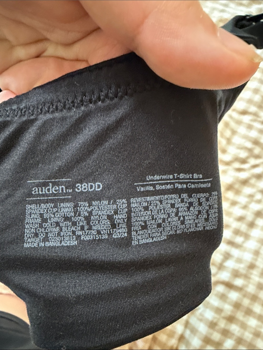 Auden Black Nursing T-Shirt Bra - Smooth Everyday Support - Picture 2 of 2